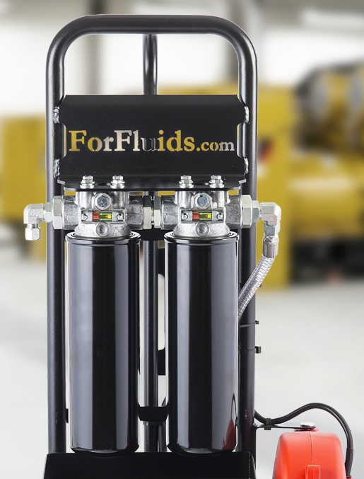 product1 a middle aged man pours lubricant from a transfer container into an industrial machine.