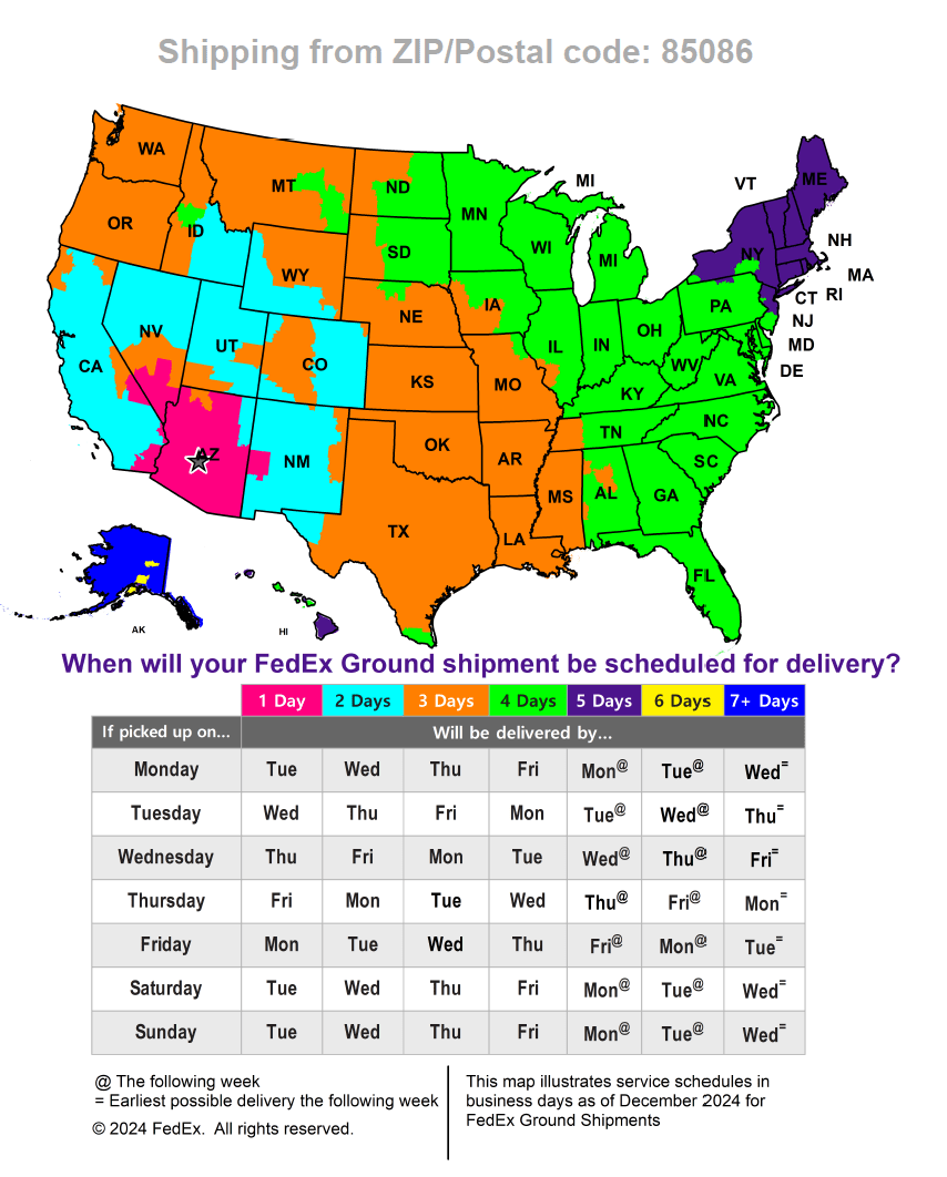 FedEx Non Residential Ground Transit Map